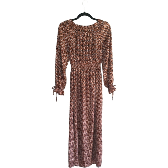 Hayden Los Angeles Maxi Dress Navy/Orange/Cream Pattern Size S - Picture 13 of 15